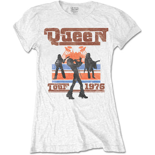 Queen Ladies T-Shirt: 1976 Tour Silhouettes