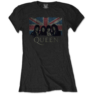 Queen Ladies T-Shirt: Union Jack Vintage (Retail Pack) (XX-Large)