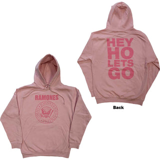 Ramones Unisex Pullover Hoodie: Pink Hey Ho Seal