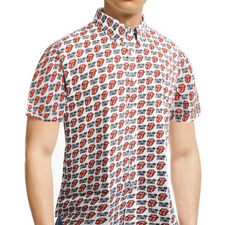 The Rolling Stones Unisex Casual Shirt: Tongue and Text (All Over Print)