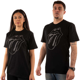 The Rolling Stones Unisex Embellished T-Shirt: Tongue (Diamante)