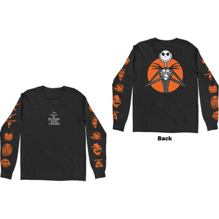 Disney Unisex Long Sleeve T-Shirt: The Nightmare Before Christmas All Characters Orange