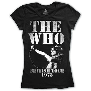 The Who Ladies Slim Fit T-Shirt: British Tour 1973 (XX-Large)