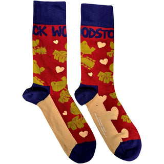 Woodstock Unisex Ankle Socks: Birds & Hearts