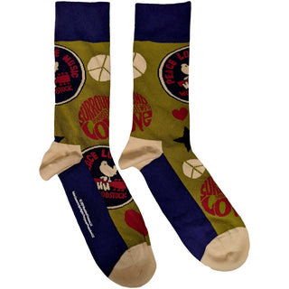 Woodstock Unisex Ankle Socks: Peace - Love - Music