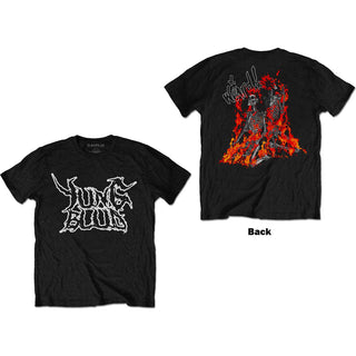 Yungblud Unisex T-Shirt: Weird Flaming Skeletons (Back Print)